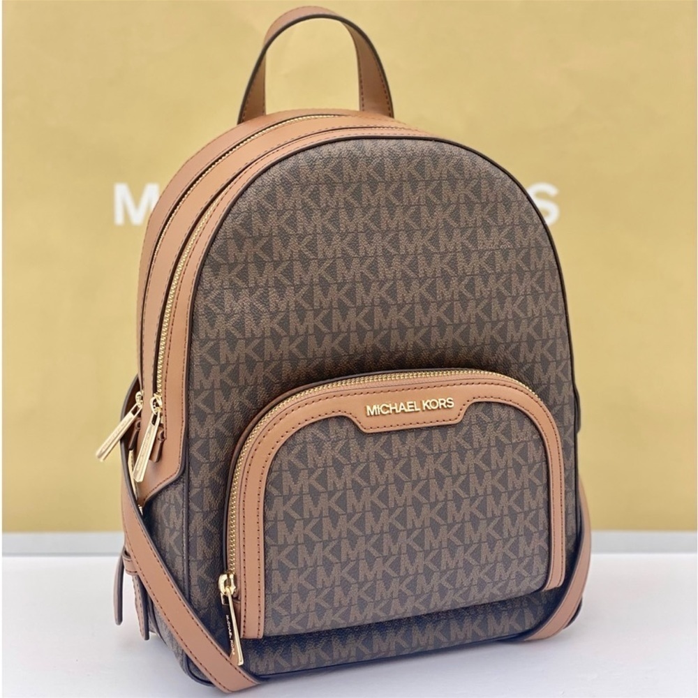 MICHAEL KORS JAYCEE MEDIUM BACKPACK BROWN SIGNATURE COLOR - Picture 3 of 11